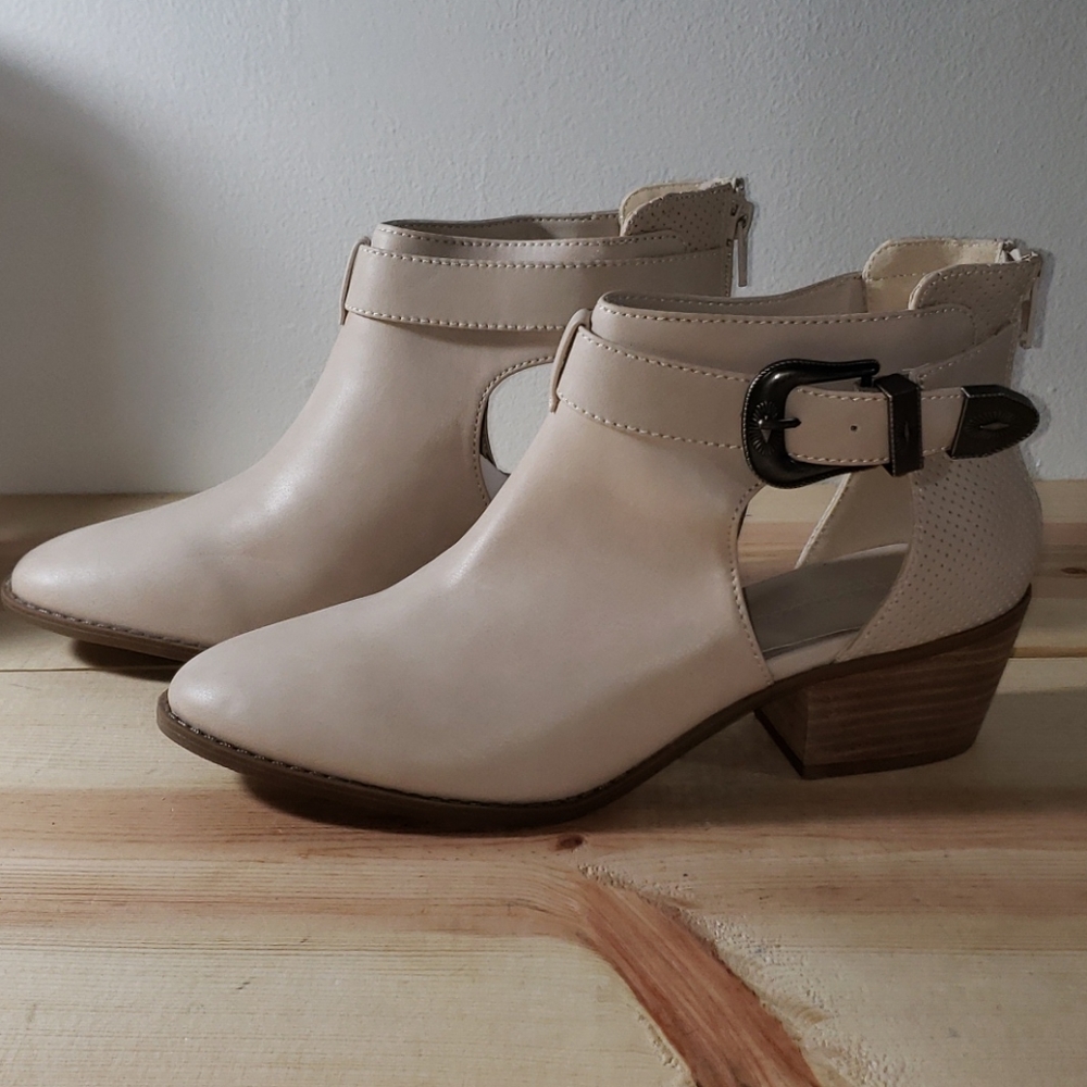 Blush Pink Peek A Boo Boots